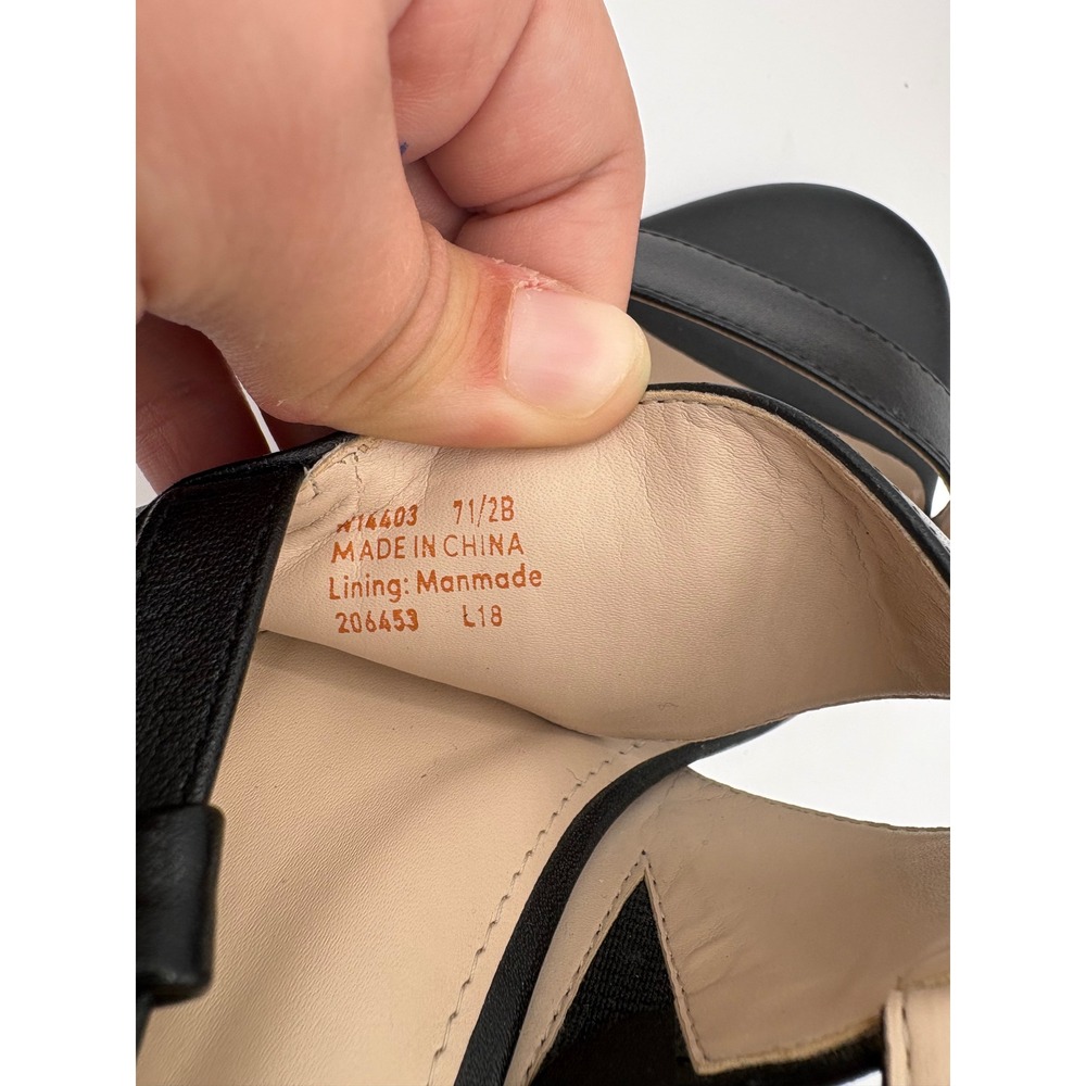 Cole Haan Grand 360 Black Leather Slingback Wedge Sandals W14403 Womens 7.5 B - Picture 6 of 7